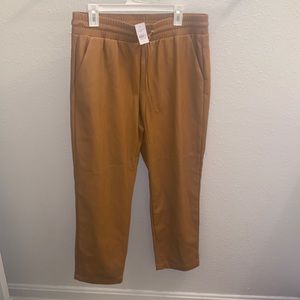 loft size L faux leather joggers NWT never worn camel brown